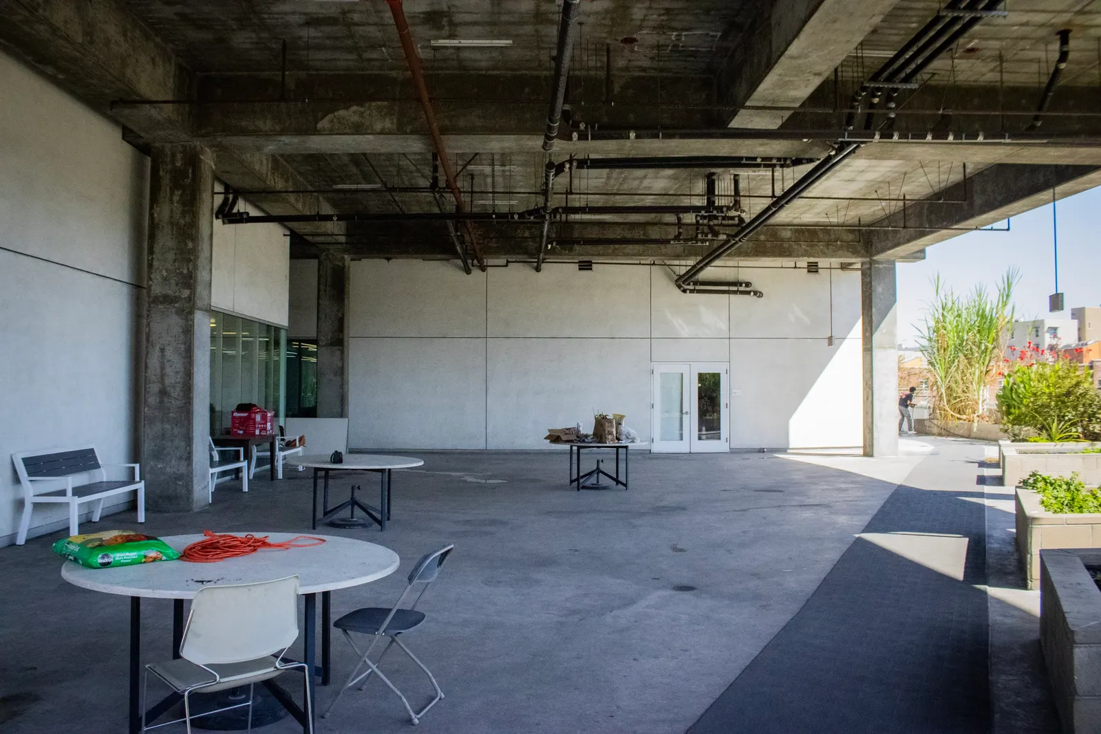 The empty seating area before the renovation